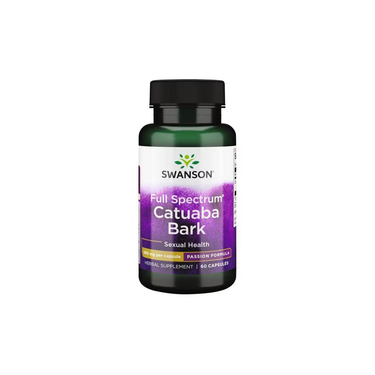 Swanson Full Spectrum Catuaba Bark 465 mg, 60 capsules, is a dietary supplement traditionally used as an aphrodisiac to support sexual health.